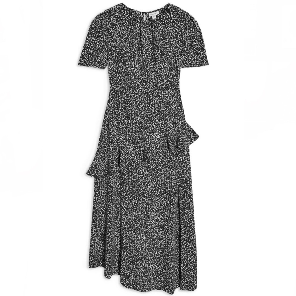 NEW TOPSHOP ANIMAL PRINT RUFFLE MAXI DRESS - Picture 8 of 9
